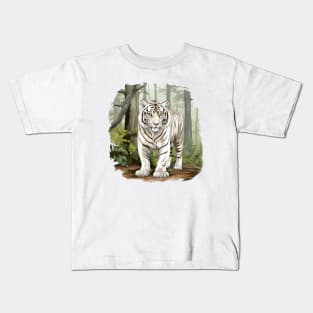 White Tiger From India Kids T-Shirt